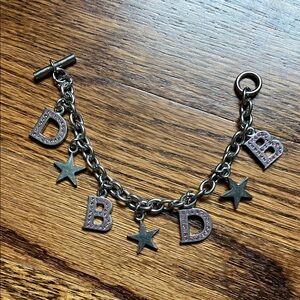 Silver Charm Bracelet with Pink Accents